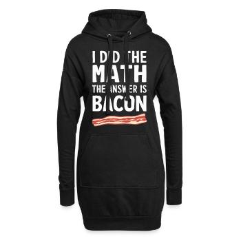 Bacon Frühstück Speck - Hoodie-Kleid - Schwarz - Vorne