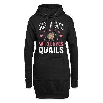 Caille Oiseau Cailles - Sweat-shirt à capuche long Femme - noir - Devant