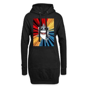 Hai Ozean Tigerhai Tier Fisch - Hoodie-Kleid - Schwarz - Vorne