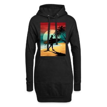 Surf Surfer Planche de surf Surfer Plage - Sweat-shirt à capuche long Femme - noir - Devant