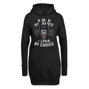 Wolf Wölfe Tier Jaulen - Hoodie-Kleid - Schwarz - Vorne