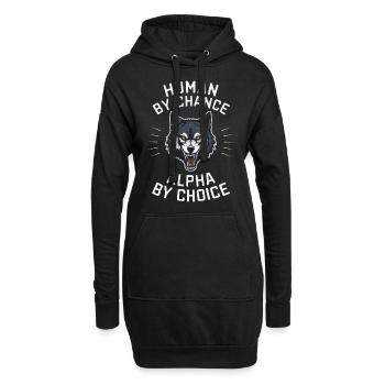 Wolf Wölfe Tier Jaulen - Hoodie-Kleid - Schwarz - Vorne