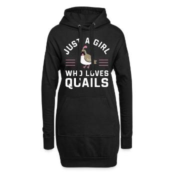 Caille Oiseau Cailles - Sweat-shirt à capuche long Femme - noir - Devant