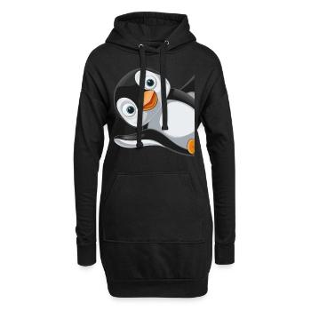 Pinguin Pinguine Tier - Hoodie-Kleid - Schwarz - Vorne