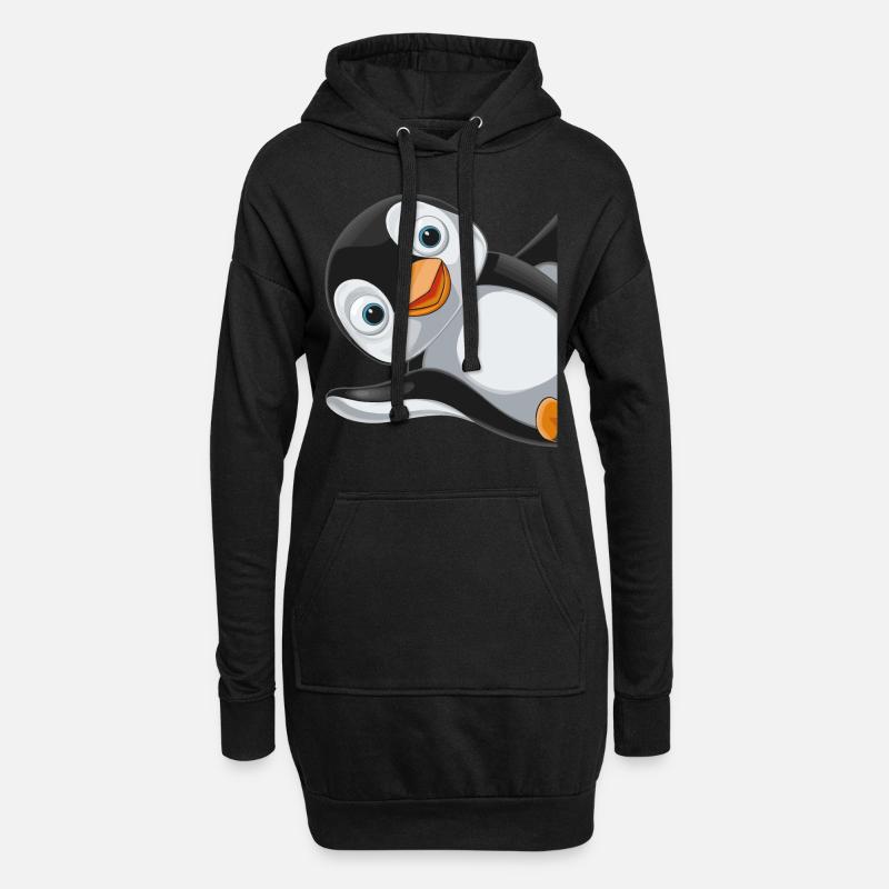 Pinguin Pinguine Tier - Hoodie-Kleid - Schwarz