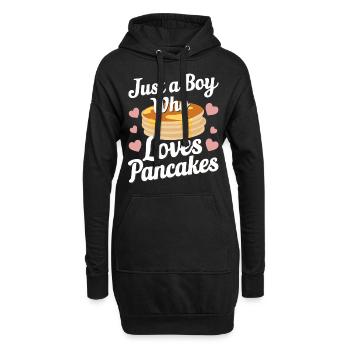 Pancakes Frühstück Essen Pancake - Hoodie-Kleid - Schwarz - Vorne