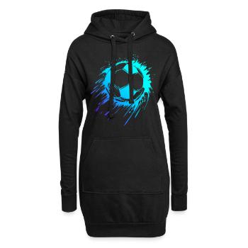 Blauer Fußball Männer Fußball Jungen Fußball - Hoodie-Kleid - Schwarz - Vorne