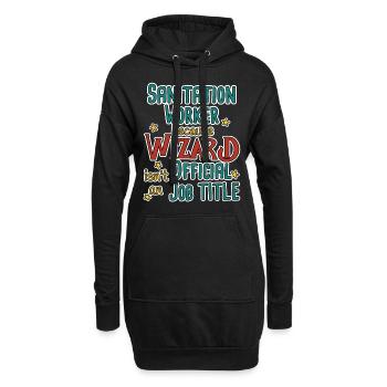 Sanitation worker Wizard - Hoodie-Kleid - Schwarz - Vorne
