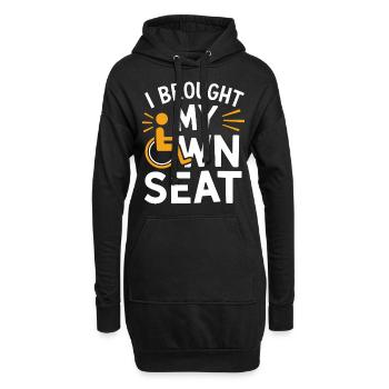 Fauteuil roulant Fauteuil roulant Handicapé Humour - Sweat-shirt à capuche long Femme - noir - Devant