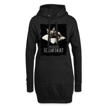 Chemise de nuit officielle Bouledogue français - Sweat-shirt à capuche long Femme - noir - Devant