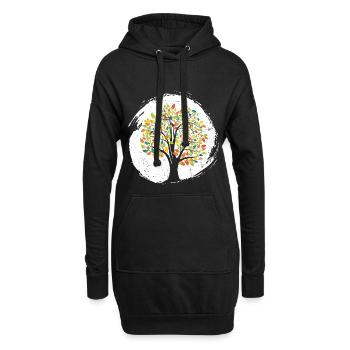 Arbre de vie | Nature forêt feuilles vie branches arbre - Sweat-shirt à capuche long Femme - noir - Devant