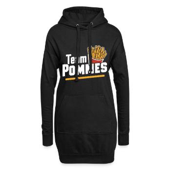 Frites, frites, restauration rapide - Sweat-shirt à capuche long Femme - noir - Devant