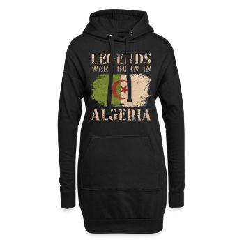 Vintage Design Drapeau Algérien - Sweat-shirt à capuche long Femme - noir - Devant