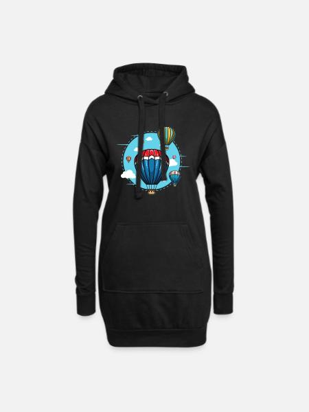 Hot Air Balloon Driving for Hot Air Balloon Pilots - Hoodie Dress - black