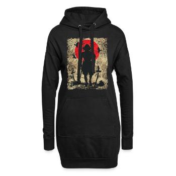 Schwertkämpfer Krieger Japanischer Samurai - Hoodie-Kleid - Schwarz - Vorne