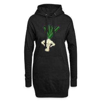 Bodybuilding Gewichtheber Lauch - Hoodie-Kleid - Schwarz - Vorne