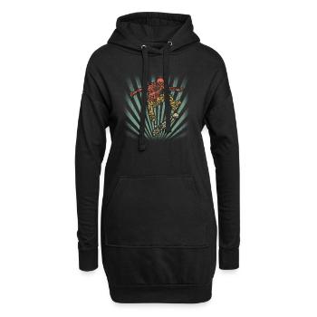 Skater Skateboarding Helm Skateboard - Hoodie-Kleid - Schwarz - Vorne