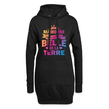 mamoune tu es la plus belle de la terre - Sweat-shirt à capuche long Femme - noir - Devant