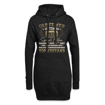 Oldtimer Septembre 1978 44ème anniversaire Geschen - Sweat-shirt à capuche long Femme - noir - Devant