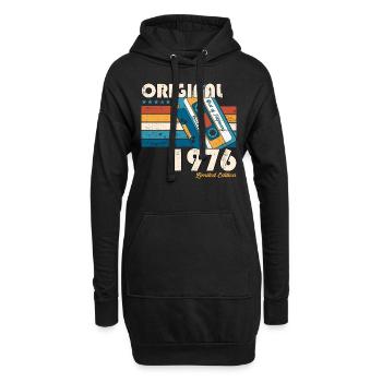 47. Geburtstag Kassette Februar Jahrgang 1976 - Hoodie-Kleid - Schwarz - Vorne