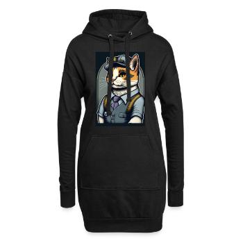 Katzenschreiber - Hoodie-Kleid - Schwarz - Vorne
