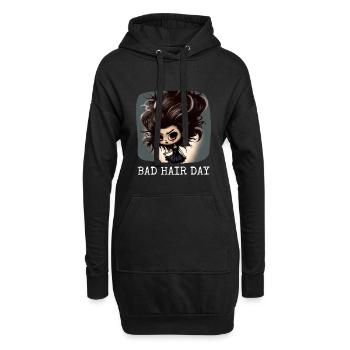 Tag der schlechten Haare - Hoodie-Kleid - Schwarz - Vorne