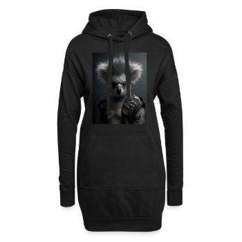 Cooler Punk Koala - Hoodie-Kleid - Schwarz - Vorne