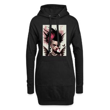 Fée punk cool - Sweat-shirt à capuche long Femme - noir - Devant