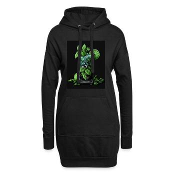 Pixel Art Mojito - Hoodie-Kleid - Schwarz - Vorne