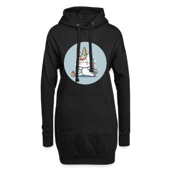 Adorable Licorne de Yoga - Sweat-shirt à capuche long Femme - noir - Devant