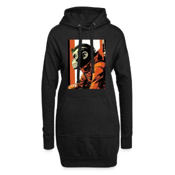Singe Astronaute Pop Art - Sweat-shirt à capuche long Femme - noir - Devant