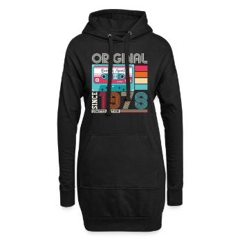 45e anniversaire homme April Born 1978 Cassette - Sweat-shirt à capuche long Femme - noir - Devant