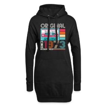 50e anniversaire homme April Born 1973 Cassette - Sweat-shirt à capuche long Femme - noir - Devant