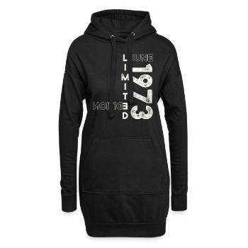 50th Birthday Man Original Juin Millésime 1973 - Sweat-shirt à capuche long Femme - noir - Devant