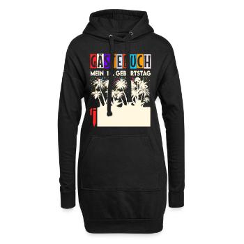 Gästebuch 18. Geburtstag Geschenk 18 Jahre Palmen - Hoodie-Kleid - Schwarz - Vorne