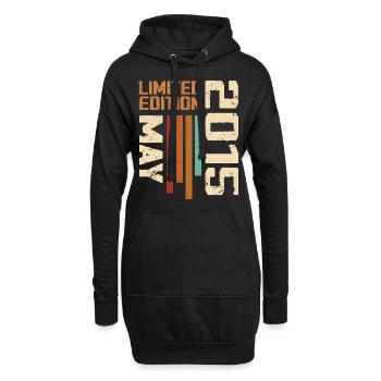 Mai 2015 Vintage Nées En Mai 2015 Anniversaire - Sweat-shirt à capuche long Femme - noir - Devant