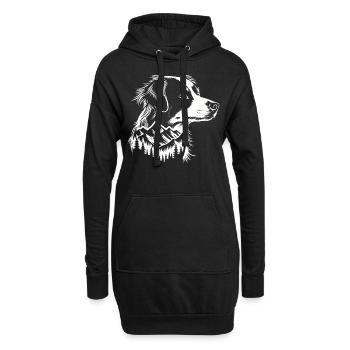 Australischer Schäferhund Berg - Hoodie-Kleid - Schwarz - Vorne