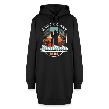 Sommer Sardinien - Hoodie-Kleid - Schwarz - Vorne