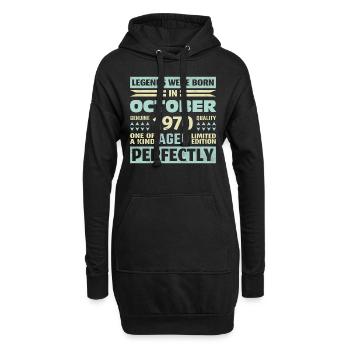 53ème anniversaire Octobre Millésime 1970 Millésime - Sweat-shirt à capuche long Femme - noir - Devant
