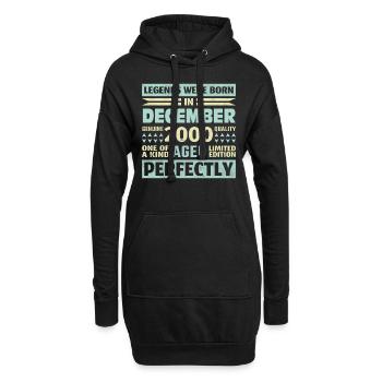 23. Geburtstag Dezember Jahrgang 2000 Vintage - Hoodie-Kleid - Schwarz - Vorne
