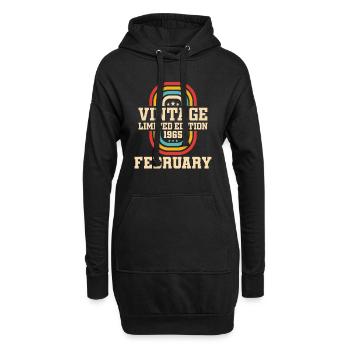 59. Geburtstag FEBRUAR Jahrgang 1965 Geschenkidee - Hoodie-Kleid - Schwarz - Vorne