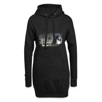 Kampf Teufel Amen Krieger Spruch Kreuzritter - Hoodie-Kleid - Schwarz - Vorne