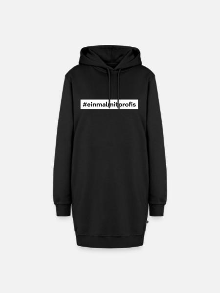 einmal mit Profis Beruf Job Kollegen Kunde Hashtag - Hoodie-Kleid - Schwarz