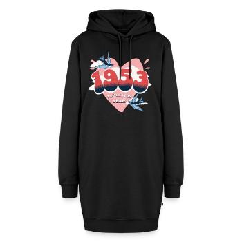 Geburtstag 70 Jahre verehrt Geburtsjahr 1953 - Hoodie-Kleid - Schwarz - Vorne
