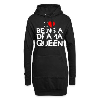 Ich liebe Drama Ich liebe es, eine Drama-Queen zu sein - Hoodie-Kleid - Schwarz - Vorne