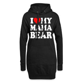 J'aime Ma Maman Ours - J'adore Ma Maman Ours - Sweat-shirt à capuche long Femme - noir - Devant