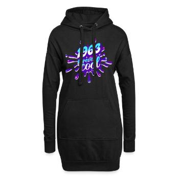 Cooles Jahr 1963 Jubiläum 60 Jahre - Hoodie-Kleid - Schwarz - Vorne