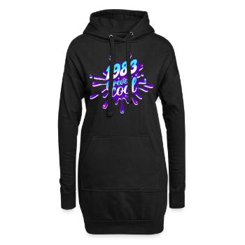 Cooles Jahr 1983 Jubiläum 40 Jahre - Hoodie-Kleid - Schwarz - Vorne