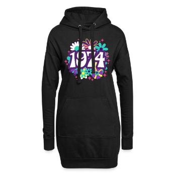 Retro Groovy Jahr 1974 Frau 50 Jahre Jubiläum - Hoodie-Kleid - Schwarz - Vorne