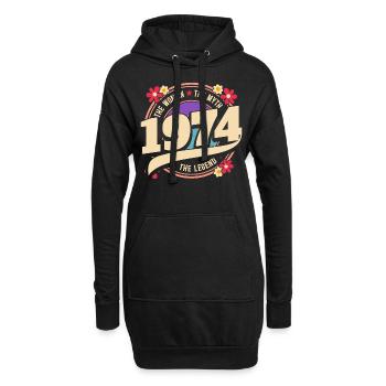 Année 1974 La Légende 50 Ans Anniversaire - Sweat-shirt à capuche long Femme - noir - Devant